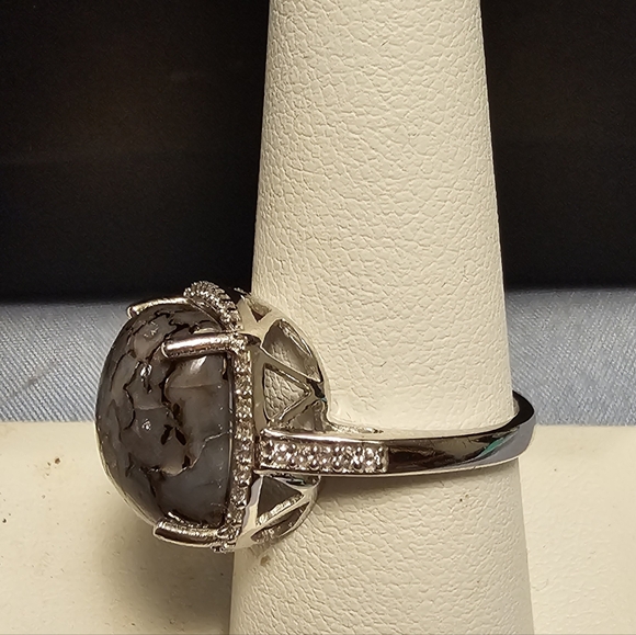 Cabochon Dinosaur Bone and Zircon - Picture 2 of 4